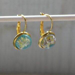 pendientes colgantes con flor de olivo - dorado
